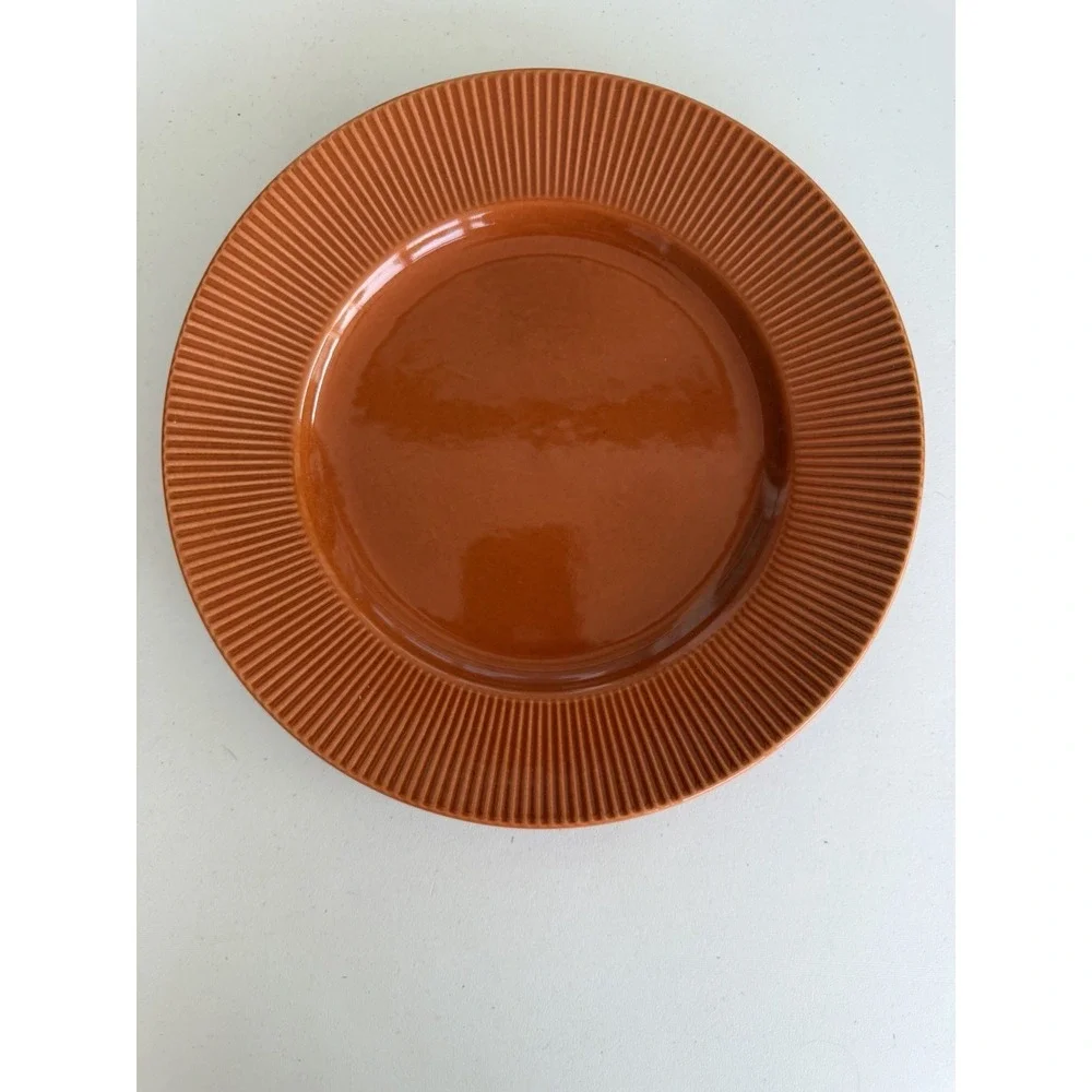 Pier 1 Radius Orange Stoneware Dinner Plates 10.5 